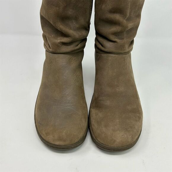 KEEN Akita Light Brown Leather Pull-On Wedge Mid-Calf Pull On Boots Size 8.5 - Picture 6 of 12